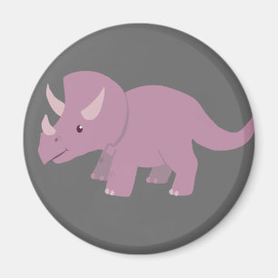 Niedliche Lila Triceratops (Baby Torosaurus) Magnet
