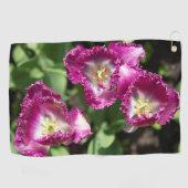 Niedliche lila Tulpen im Garten Golfhandtuch (Horizontal)