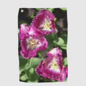 Niedliche lila Tulpen im Garten Golfhandtuch (Vorderseite)