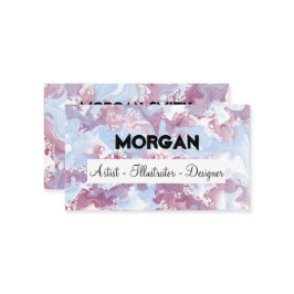 Niedliche Lila und blaue Alkoholkarte Business Car Visitenkarte