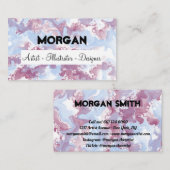 Niedliche Lila und blaue Alkoholkarte Business Car Visitenkarte (Vorne/Hinten)