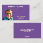 Niedliche Lila und gelbe Gesichtsfarbe Visitenkarte (Vorne/Hinten)