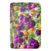 Niedliche lila und gelbe Tulpen Badematte (Vorderseite Vertikal)