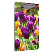 Niedliche lila und gelbe Tulpen Klemmbrett (Rechts)