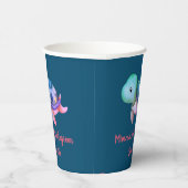 Niedliche Lila und grüne Mimma Die Meeresschildkrö Pappbecher (Rechts)