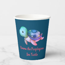 Niedliche Lila und grüne Mimma Die Meeresschildkrö