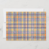 Niedliche Lila und Orange Karierte Halloween-Fotok Ankündigung (Rückseite)