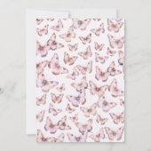 Niedliche Lila und rosa Schmetterlingsdusche Einladung (Rückseite)