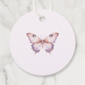 Niedliche Lila und rosa Schmetterlingsdusche Geschenkanhänger (Rückseite)