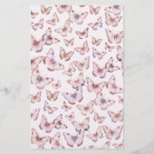 Niedliche Lila und rosafarbene Schmetterlingskarte (Rückseite)