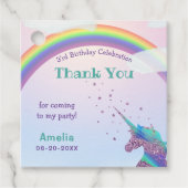 Niedliche Lila Unicorn Rainbow Starry Sky Vielen D Geschenkanhänger (Vorderseite)