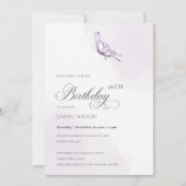 Niedliche Lila Wasserfarbenschmetterlinge jeden Ge Einladung (Vorderseite)