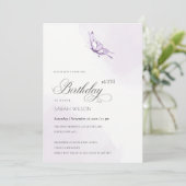 Niedliche Lila Wasserfarbenschmetterlinge jeden Ge Einladung (Stehend Vorderseite)