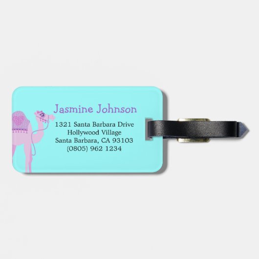 Niedliche lila Wasserladerampe Gepäckanhänger (Rückseite horizontal)