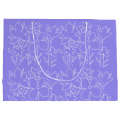 Niedliche Lila Wildblumen Mit Monogramm Große Geschenktüte (Rückseite)