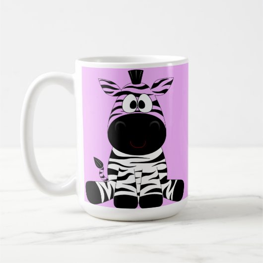 Niedliche lila Zebra-Tasse Kaffeetasse (Links)