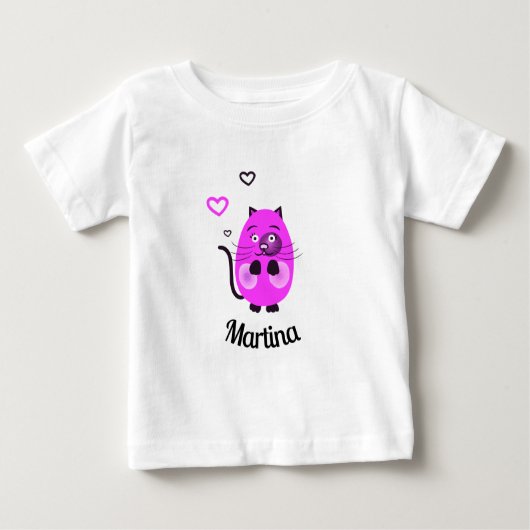 Niedliche Lilatkatze Baby T-shirt (Vorderseite)