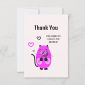 Niedliche Lilatkatze Dankeskarte (Vorderseite)