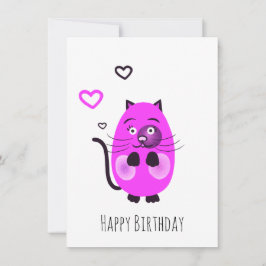 Niedliche Lilatkatze Feiertagskarte