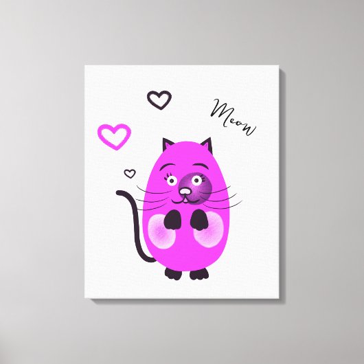 Niedliche Lilatkatze Leinwanddruck (Vorderseite)
