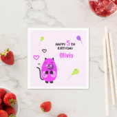 Niedliche Lilatkatze Serviette (Beispiel)