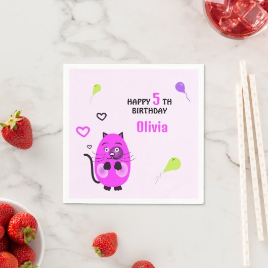 Niedliche Lilatkatze Serviette (Beispiel)