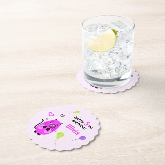 Niedliche Lilatkatze Untersetzer (Vor Ort)