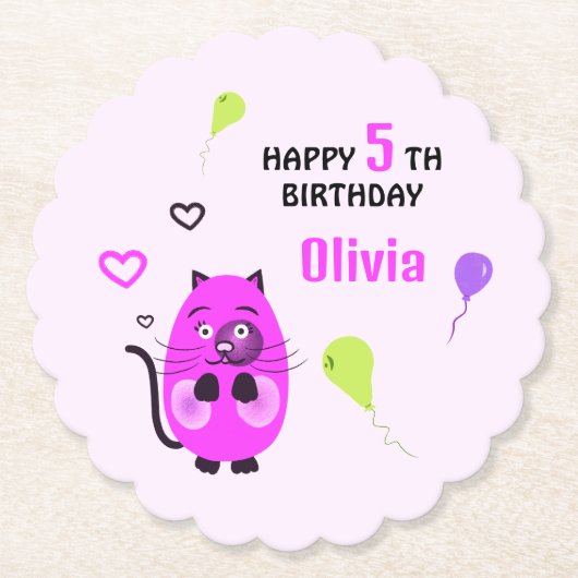 Niedliche Lilatkatze Untersetzer (Vorderseite)