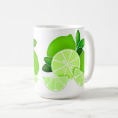 Niedliche Limes Limone Scheiben Sonniges Zitrusmus Kaffeetasse (VorderseiteRechts)