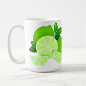 Niedliche Limes Limone Scheiben Sonniges Zitrusmus Kaffeetasse (Links)