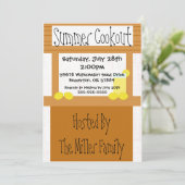 Niedliche Limonade-Stand-Sommer GRILLEN Einladung (Stehend Vorderseite)