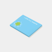Niedliche Limone Zitrusfrüchte, Grüne Cartoon Post-it Klebezettel (angewinkelt)