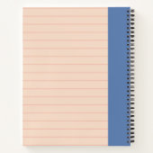 Niedliche Lines Blush Blue Personalisiert Notizblock (Rückseite)