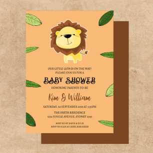 Niedliche Lion Baby Dusche Thema Einladung