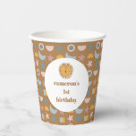 Niedliche Lion Baby Kids Animal Custom Birthday Pa<br><div class="desc">Niedliche Lion Baby Kids Animal Custom 1 Birthday Party Paper Cups</div>