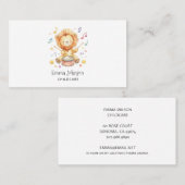 Niedliche Lion Cub Chilcare Business Card Visitenkarte (Vorne/Hinten)