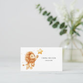 Niedliche Lion Cub Chilcare Business Card Visitenkarte (Stehend Vorderseite)