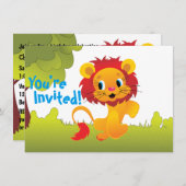 Niedliche Lion Cub Geburtstagsparty Einladung (Vorne/Hinten)