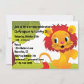 Niedliche Lion Cub Geburtstagsparty Einladung (Rückseite)