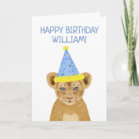 Niedliche Lion Cub Illustration Happy Birthday