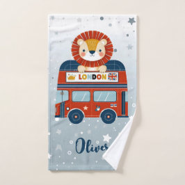 Niedliche Lion Cub im Londoner Bus Personalisiert Handtuch