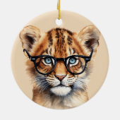 Niedliche Lion Cub Tragebrille Keramik Ornament (Hinten)