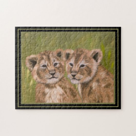 Niedliche Lion Cubs Jungle Animal Jigsaw Puzzle (Horizontal)