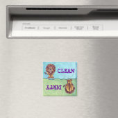 Niedliche Lion Dirty Clean Geschirrspülmaschine Ma Magnet (In Situ (Geschirrspüler))