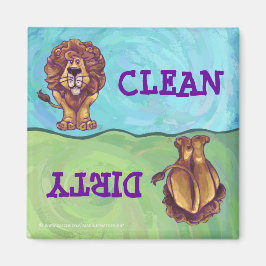 Niedliche Lion Dirty Clean Geschirrspülmaschine Ma Magnet