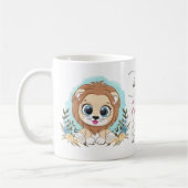 Niedliche Lion Floral Themed Beste Mama je Persona Kaffeetasse (Links)