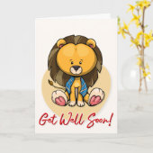 Niedliche Lion Grußkarte bald gut Karte (Gelbe Blume)