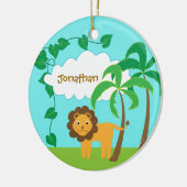 Niedliche Lion Jungle Palm Trees Keramik Ornament (Links)