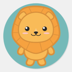 Niedliche Lion Runder Aufkleber