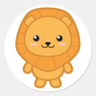 Niedliche Lion Runder Aufkleber